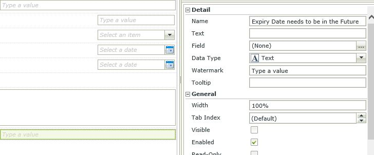 Image 4 - Complex Client Side Validation - Hidden text box used for validation