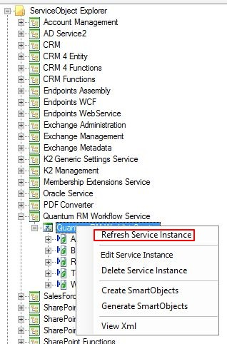 1 - Refreshing a K2 Service Instance