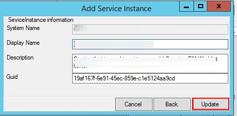 4 - Updating a K2 Service Instance - Service Details