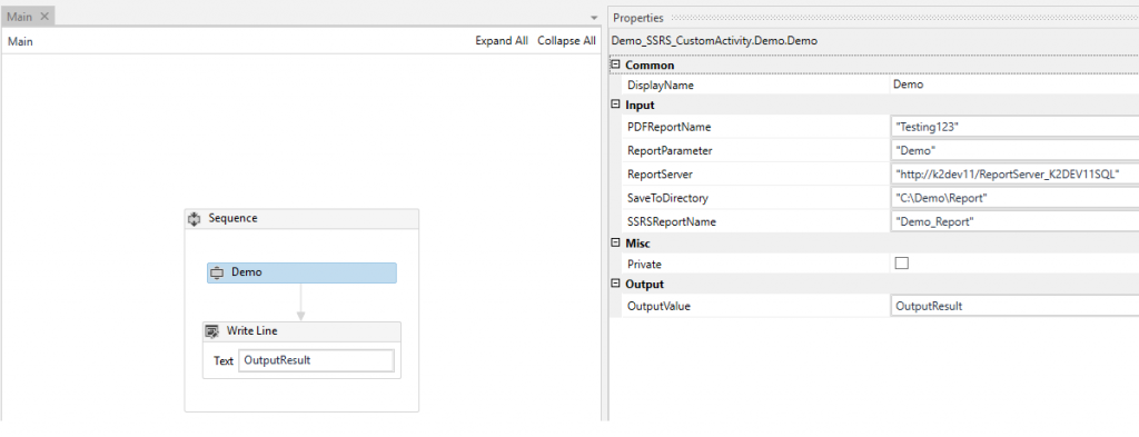 18 - Input Output arguments - UIPath Custom Activity – Generate SSRS Report